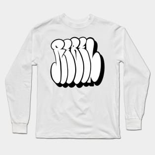 Graffiti Bubble Letters "Rebel" Shirt - white Long Sleeve T-Shirt